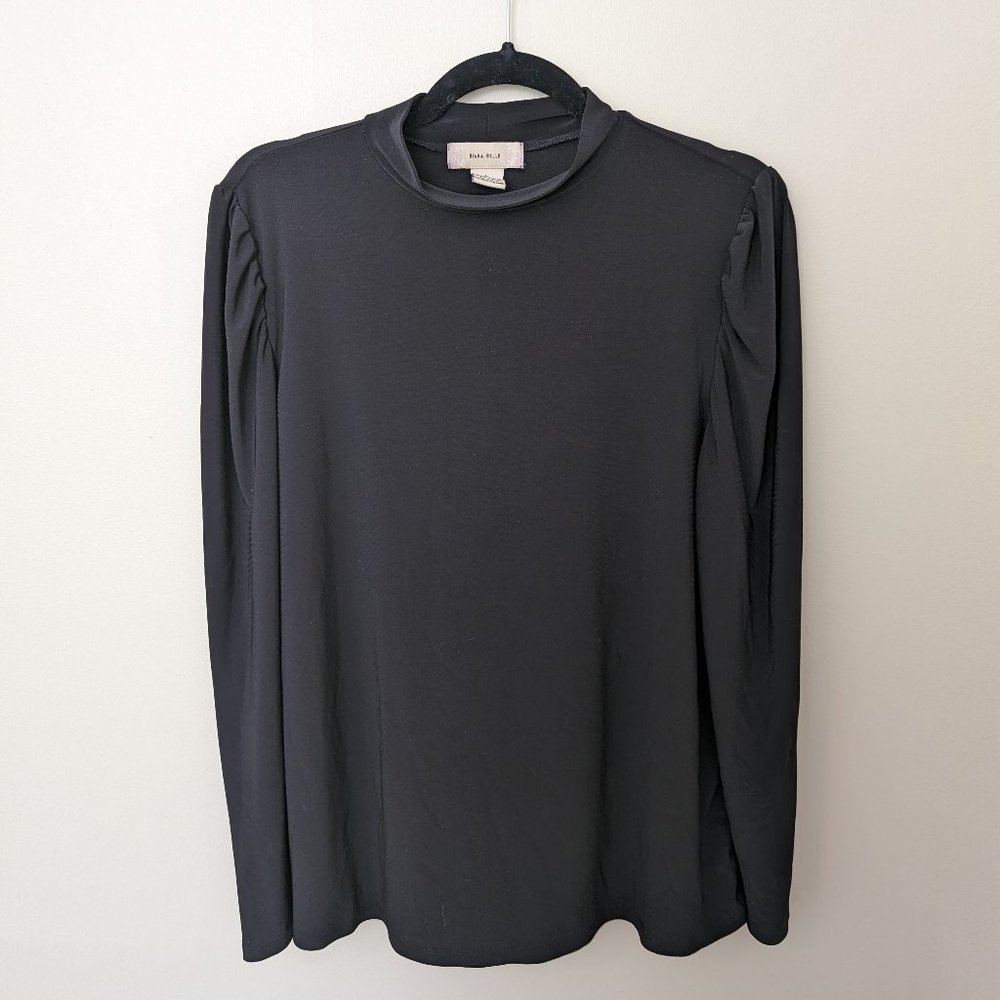 Diana Belle Tops | Diana Belle Women's Large Black Long Sleeve Blouse